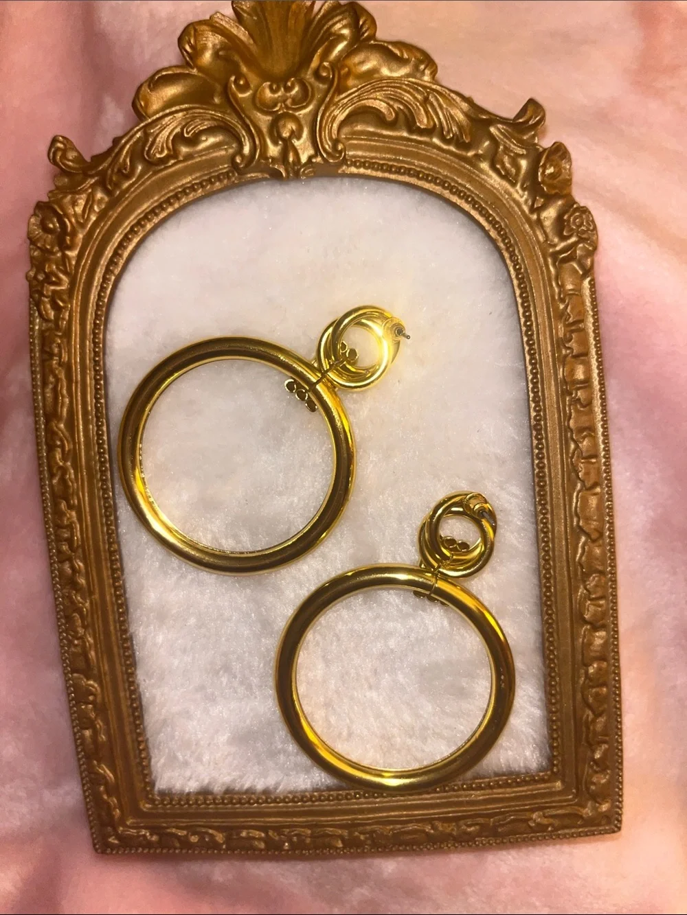 Gold Hoop Drop Earrings - Elegant Women Jewelry